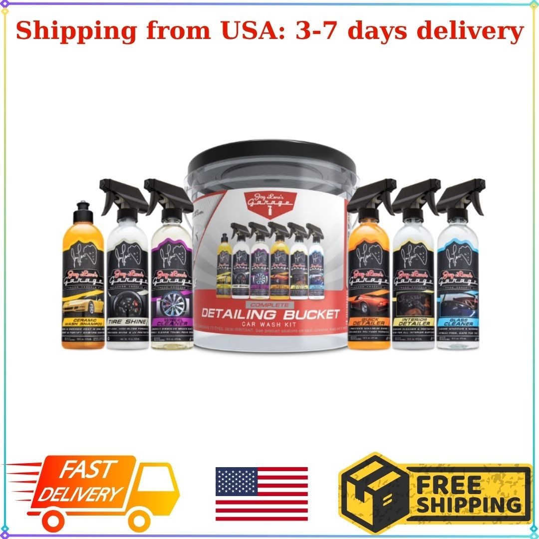 Jay Leno’s Garage Complete Detailing Bucket Car Wash Kit – 8-Piece All-in-One Ca