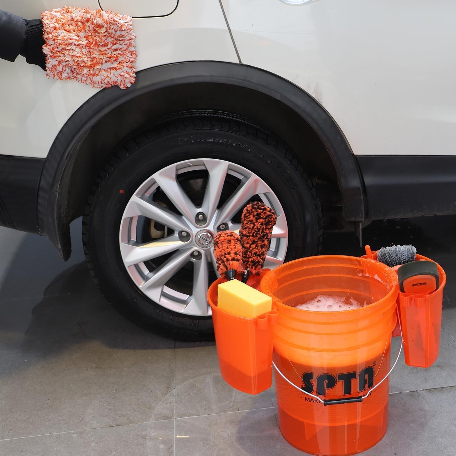 33Pcs Car Wash Bucket Set, 20L Scratch Free Detailing Bucket with Car Wash Fi