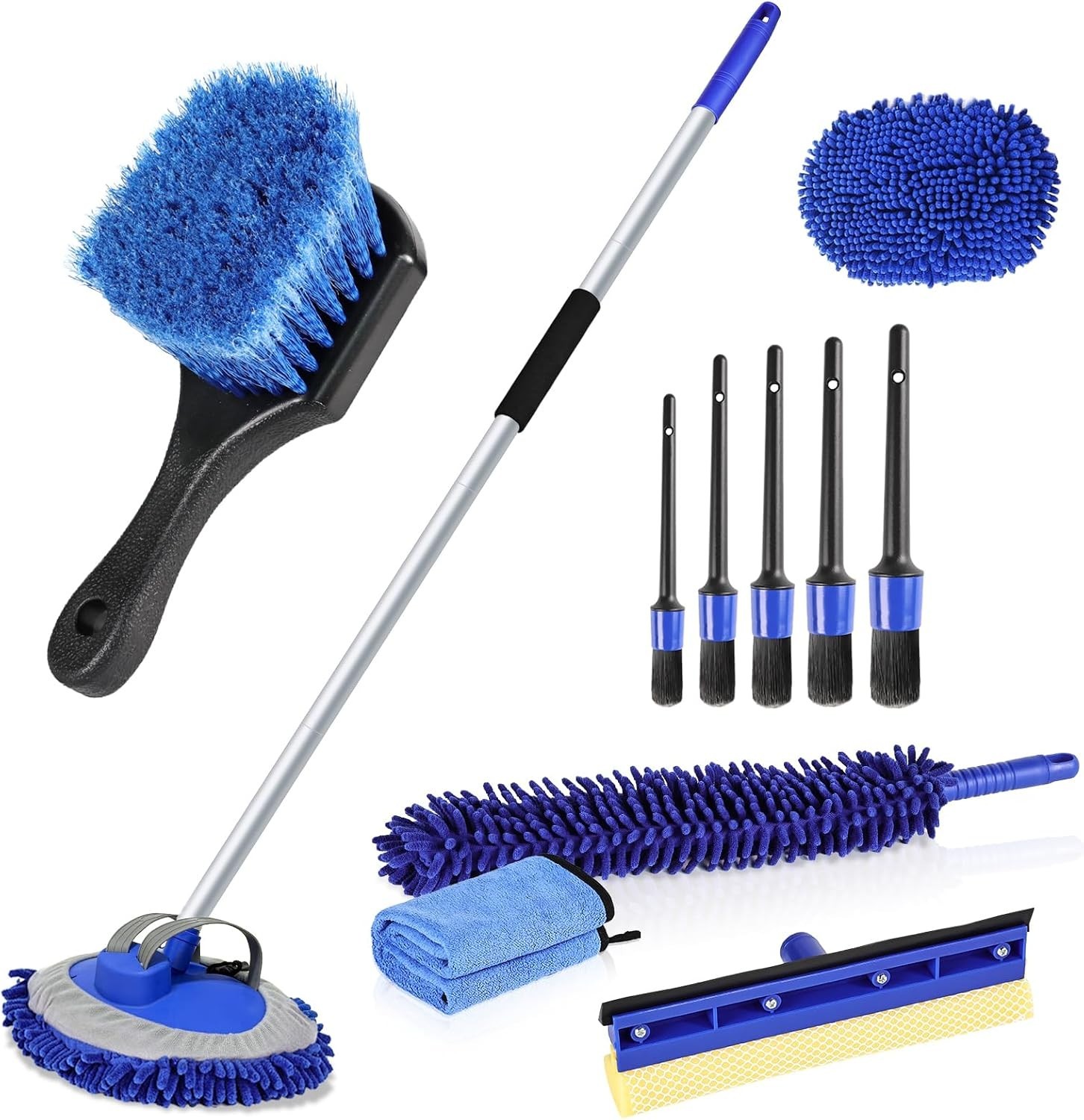 Window Squeegee with Microfiber Duster