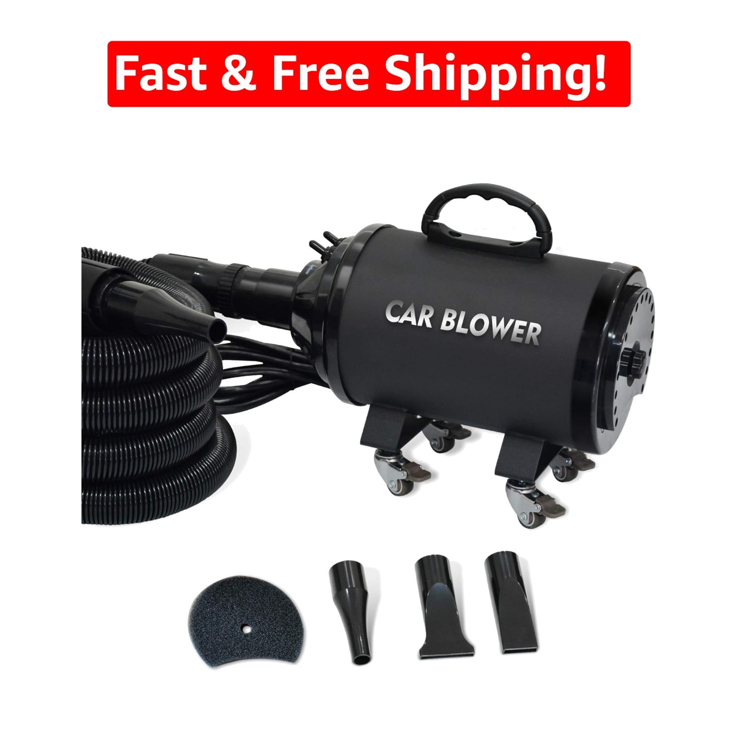 14ft Flexible Hose Car & Motorcycle Dryer – Powerful 2800W Auto Detailing Tool