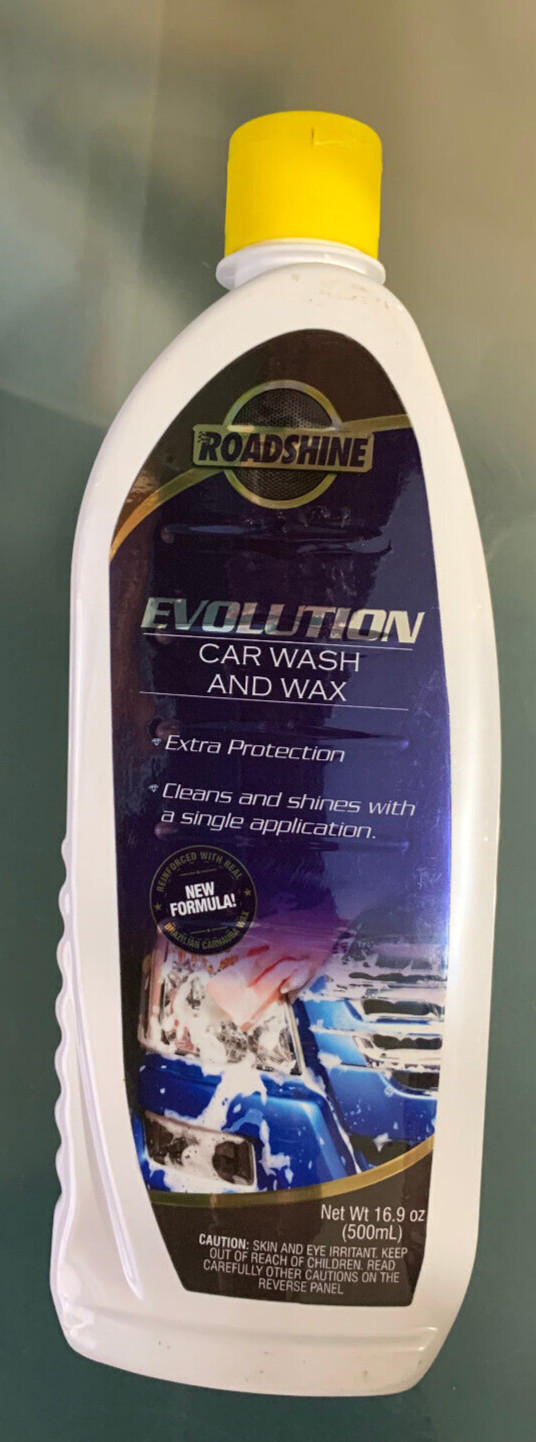Road Shine Evolution Car Wash And Wax 16.9 oz New Formula Cleans Shines one Appl