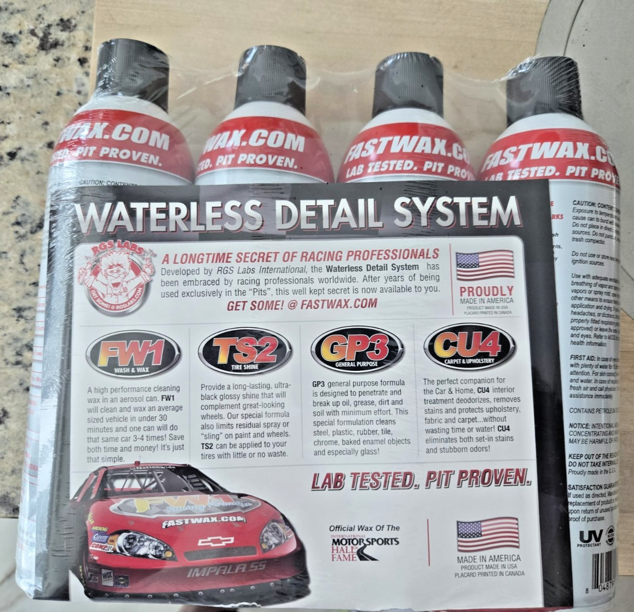 FastWax Waterless Detail System 4 Pack FW1 TS2 GP3 CU4 New Sealed Car Care Kit
