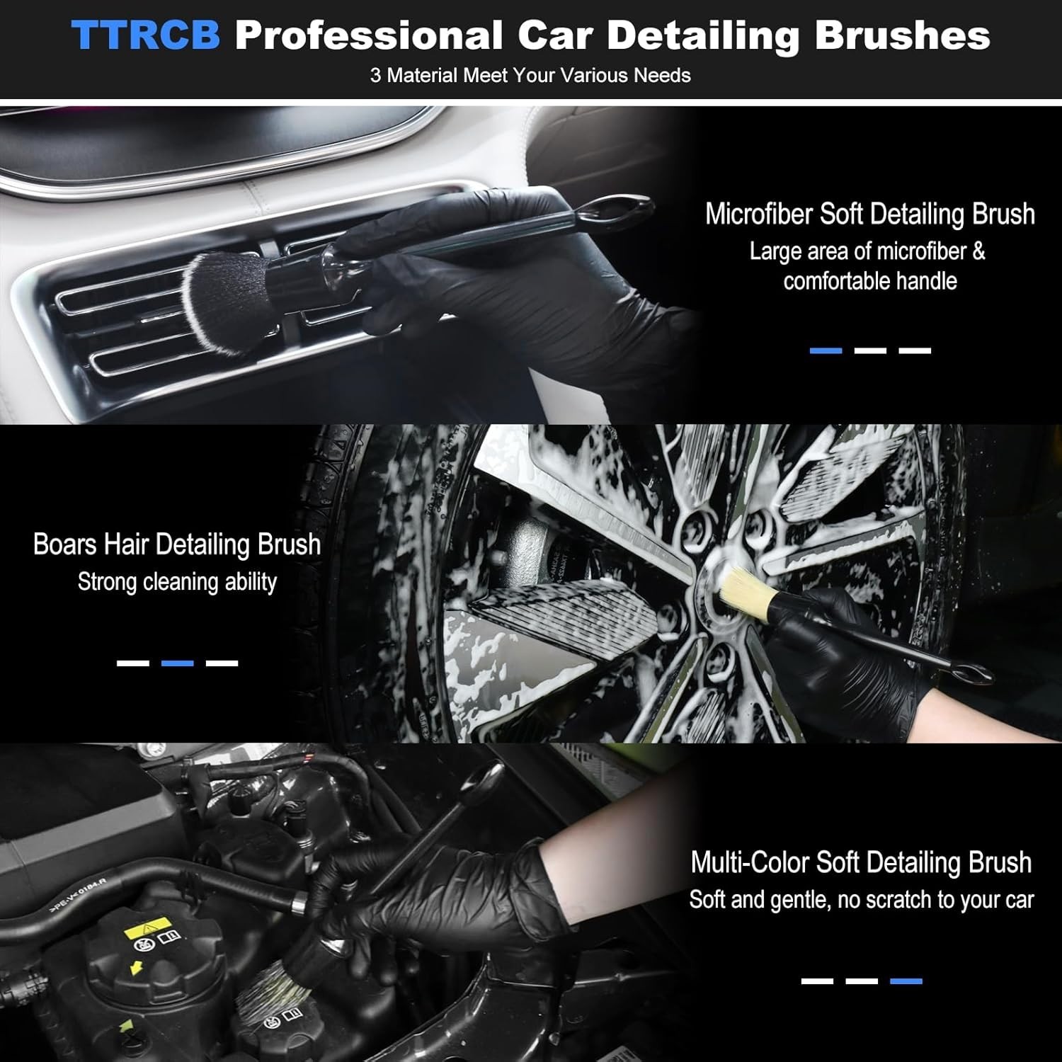 10PCS Car Detailing Cleaning Kit Interior Cleaner, Car Detailing Brushes, Car…