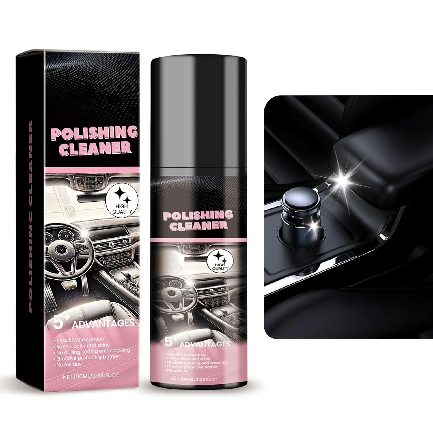 2025 New Polishing Cleaner Car Interior 100ml Vehicle Interior Cleaning Set