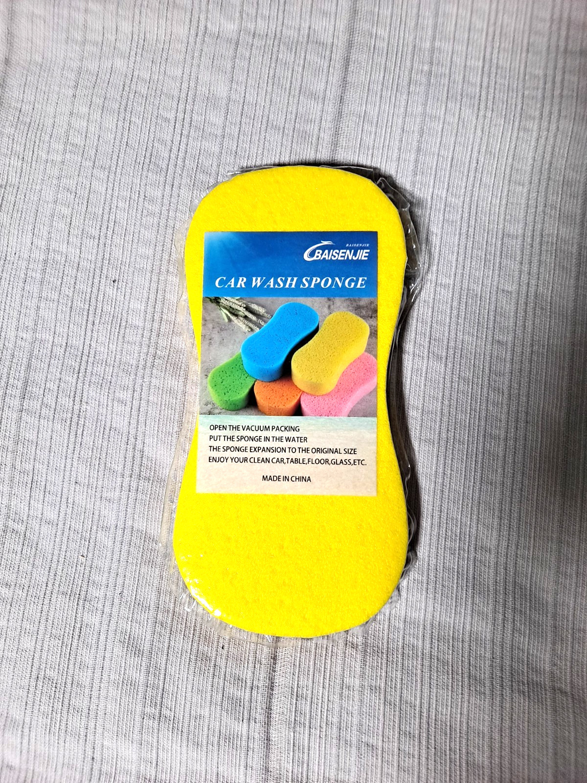 BAISENJIEYellow Wash Sponge Soft Durable Car Cleaning Sponge Auto Detailing Tool