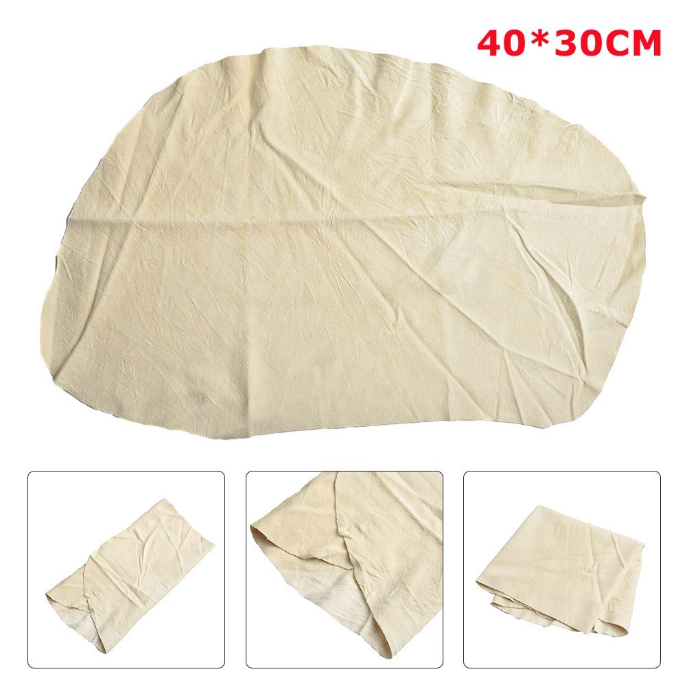 UK! Chamois Leather Cleaning Cloth Car Washing Towel Water-Absorbent Rag 40X30cm