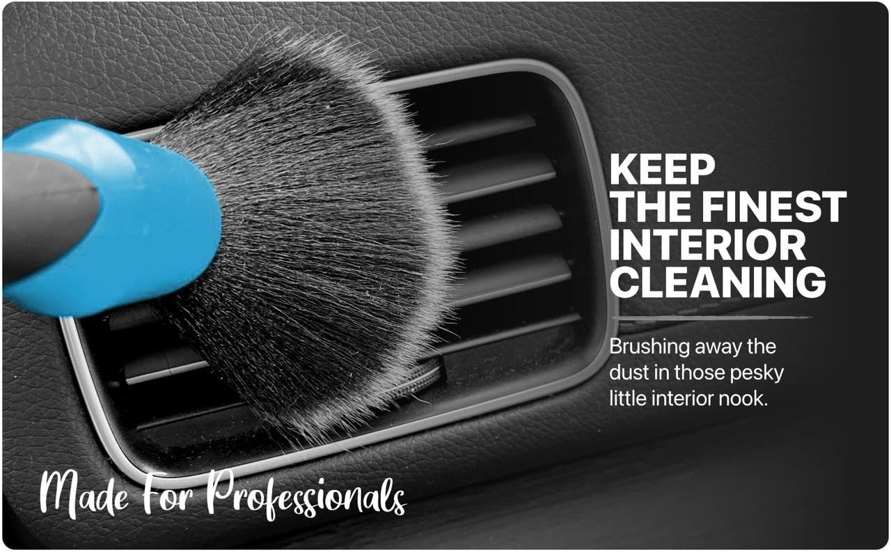 Preimum Car Detailing Brush Set – 5 Pack Auto Detail Kit for Automotive, BLUE