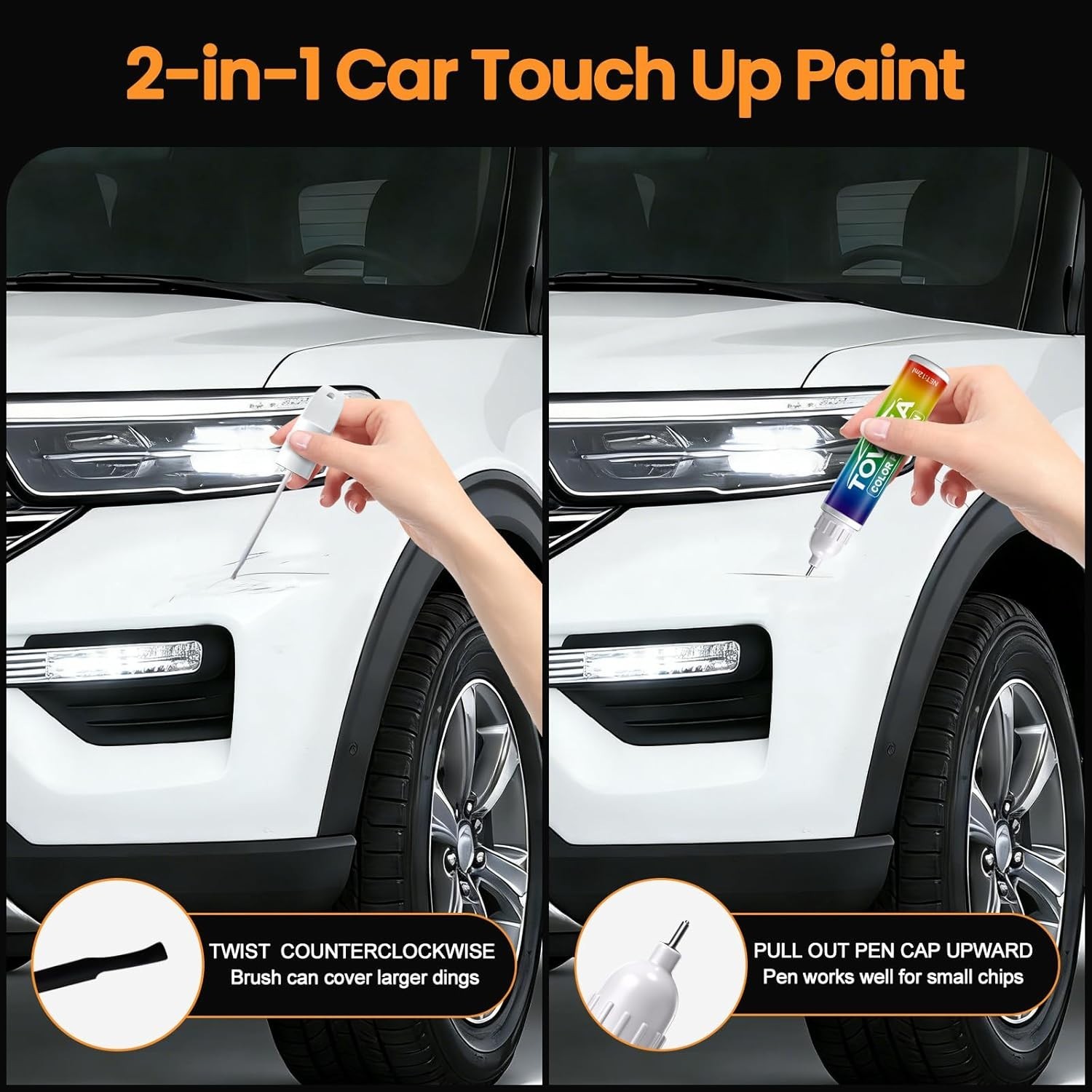 Car Scratch Repair Kit Compatible with Mazda Jet Black Mica 41W 0.4 Fl Oz 2-Pcs