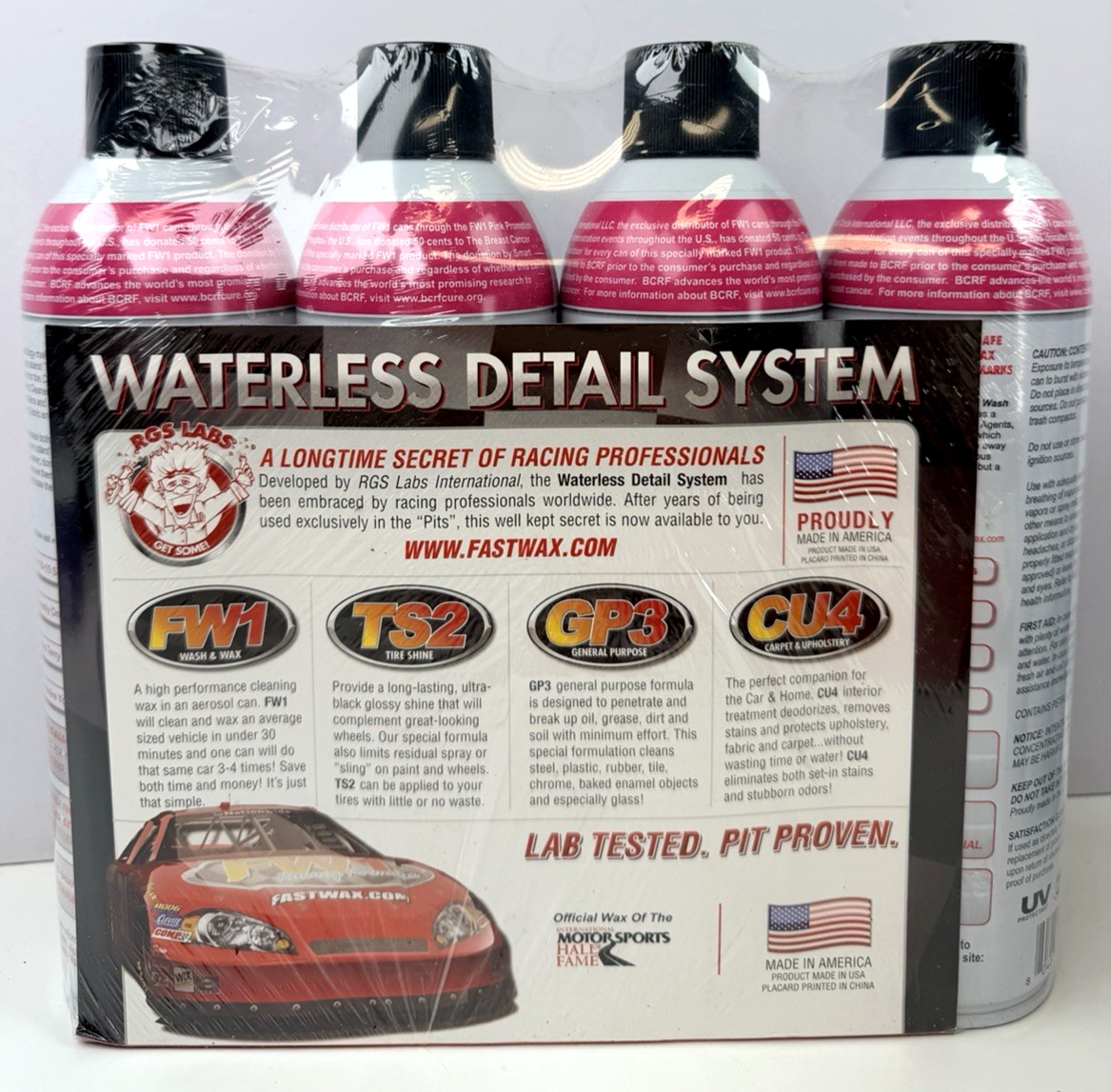 Car Wax RGS LABS FASTWAX Waterless Detail System 7 Pack FW1, TS2, GP3, CU4 Wax