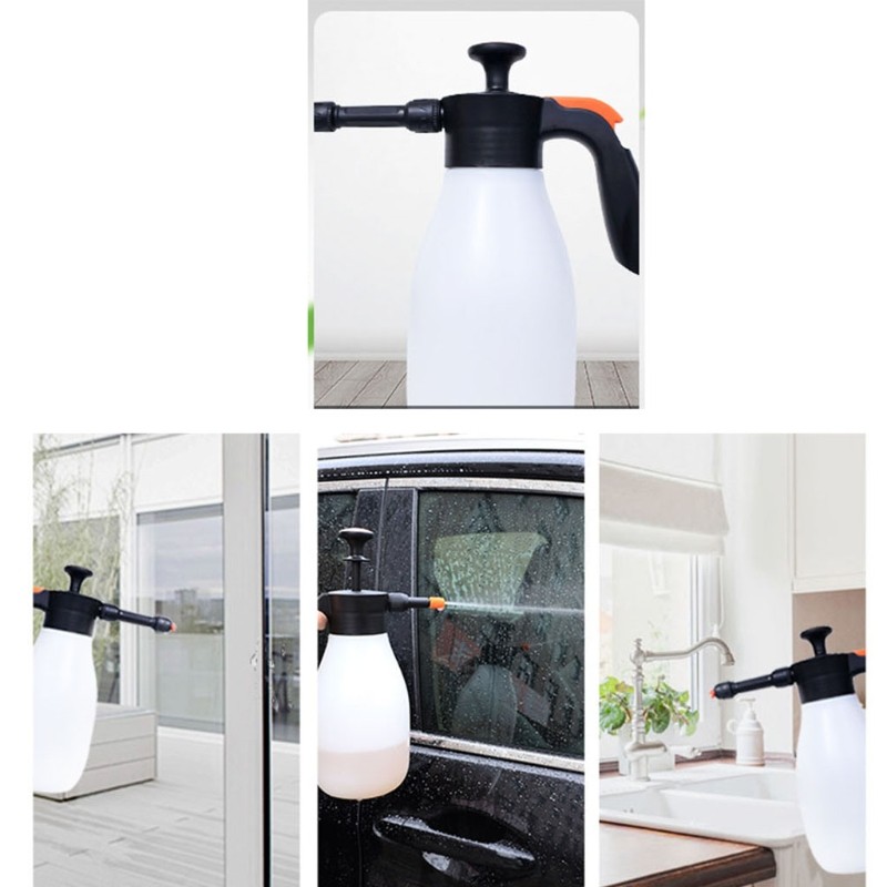 Hand Pump Foam Sprayer Pressure Snow Nozzle Car Wash Window Cleaning Spray Can