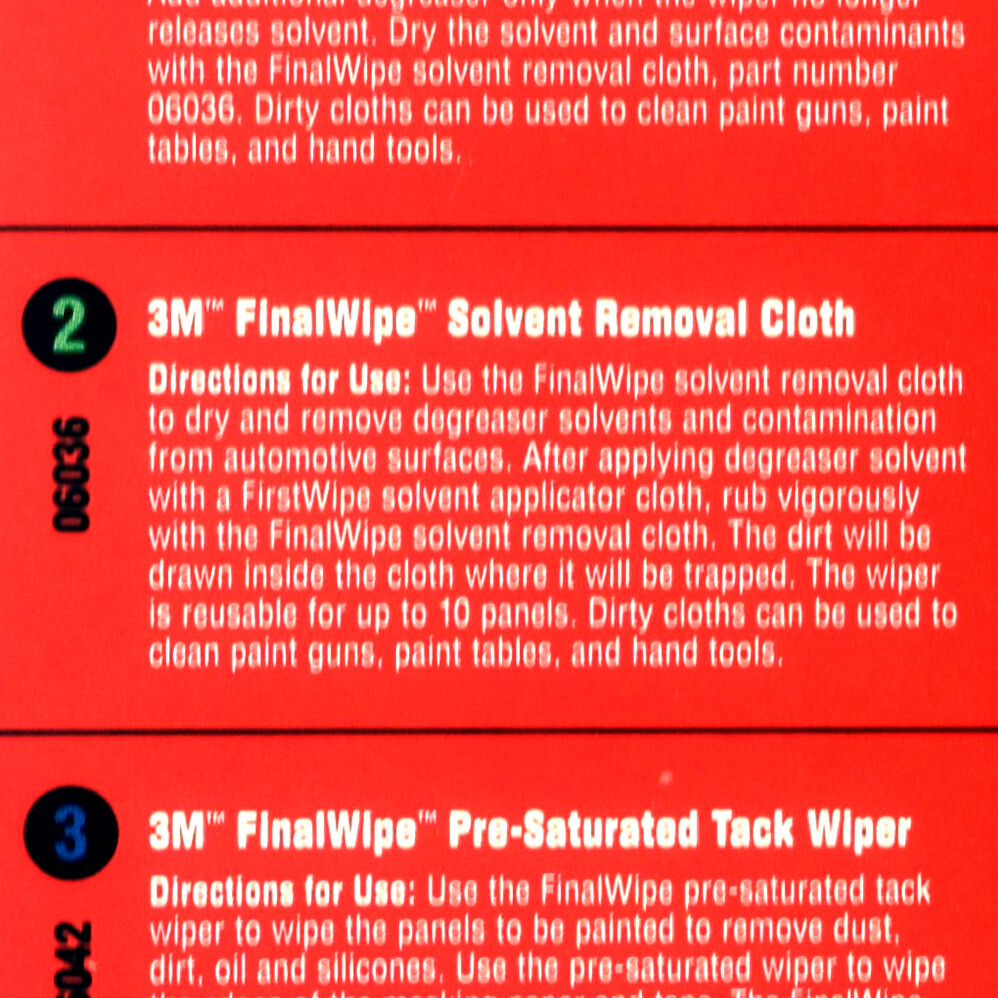 12 3M FinalWipe Solvent Removal Cloth