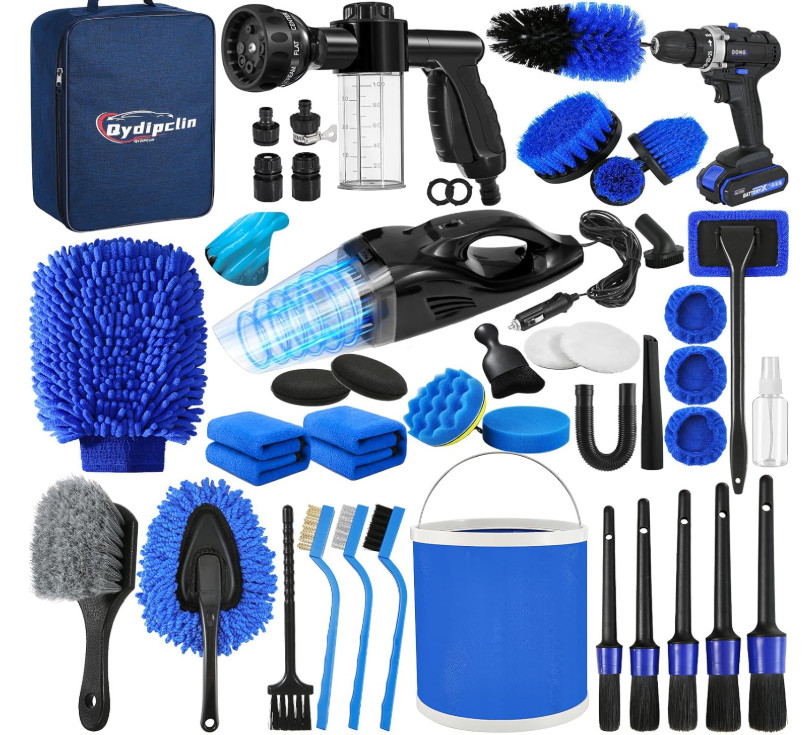 Car Detailing Kit 45Pcs Professional Car Wash Cleaning Set Interior Exterior BK