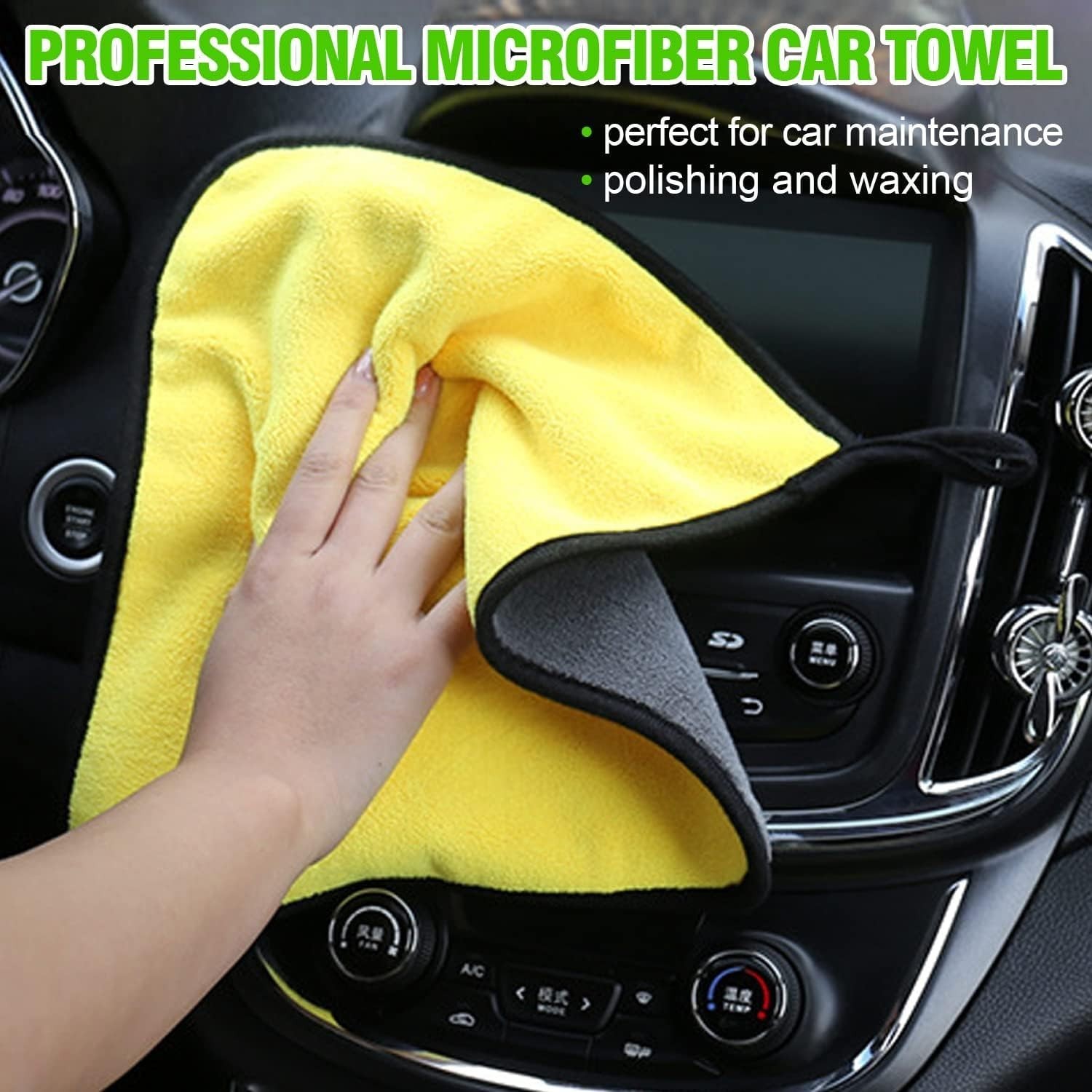 62” Car Wash Brush Kit – Long Handle Mop, Chenille Mitt, Squeegee, Microfiber T
