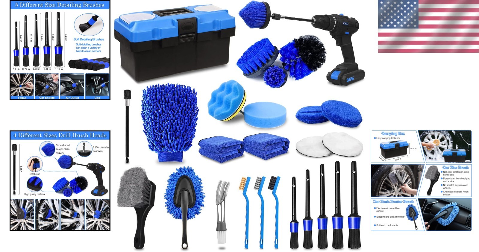 Comprehensive 27pcs Car Detailing Brush Set – Perfect for Interior & Exterior