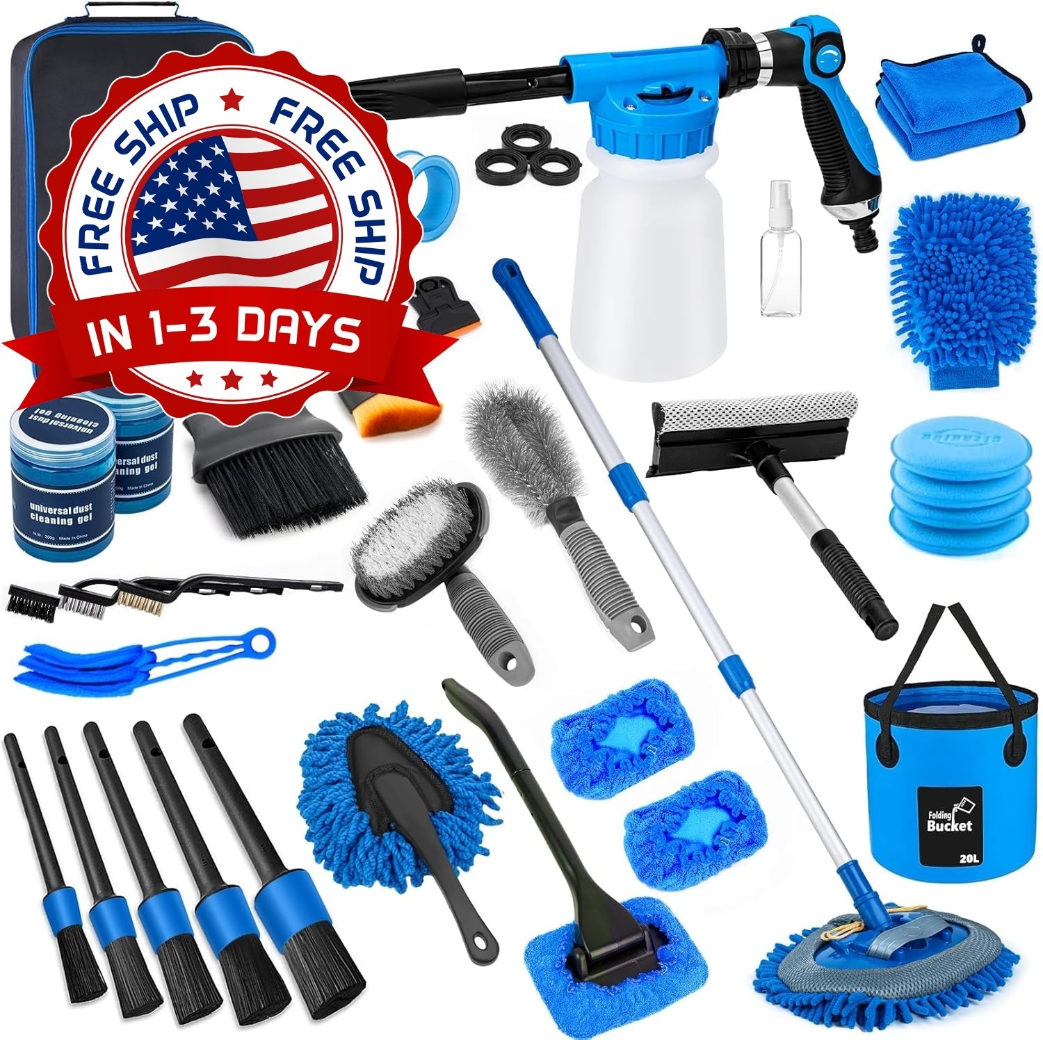 Kit Para Lavar Carros Autos Accesorios De Autos Mujeres Hombres 33 Piezas NUEVO.