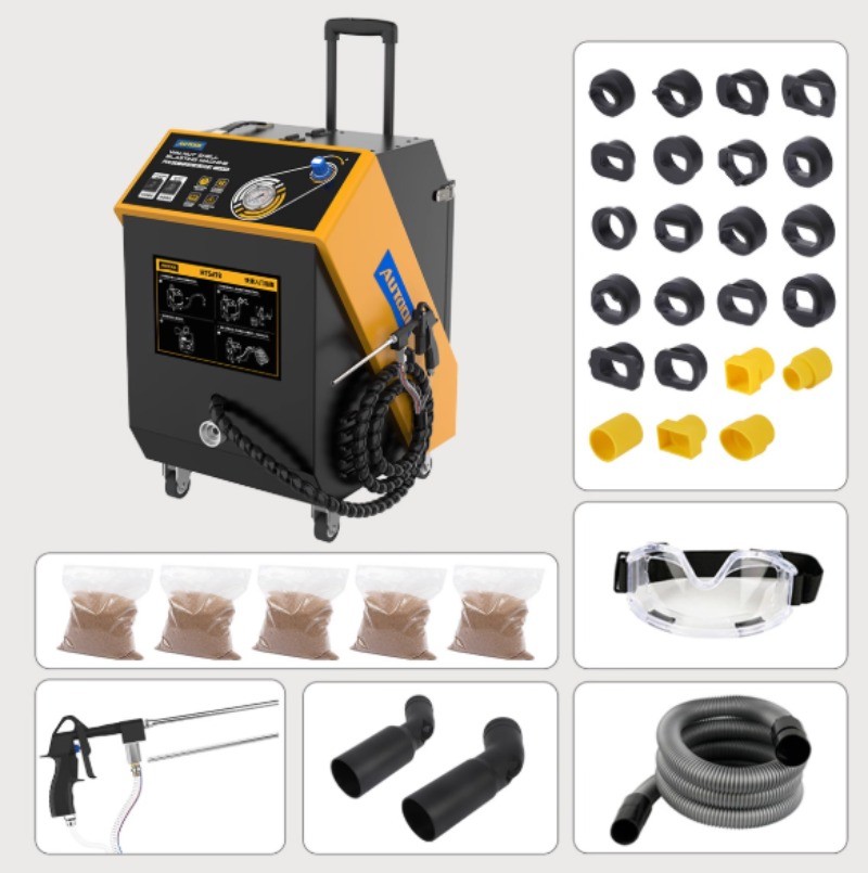 Automotive Walnut Shell Blast Carbon Deposits Cleaner Engine Cleaning Equipment