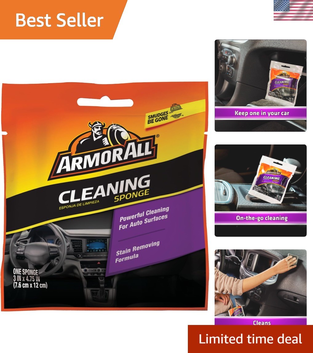 Lint-Free Yellow Car Cleaning Sponge for Pristine Detailing Effect – 1 Count