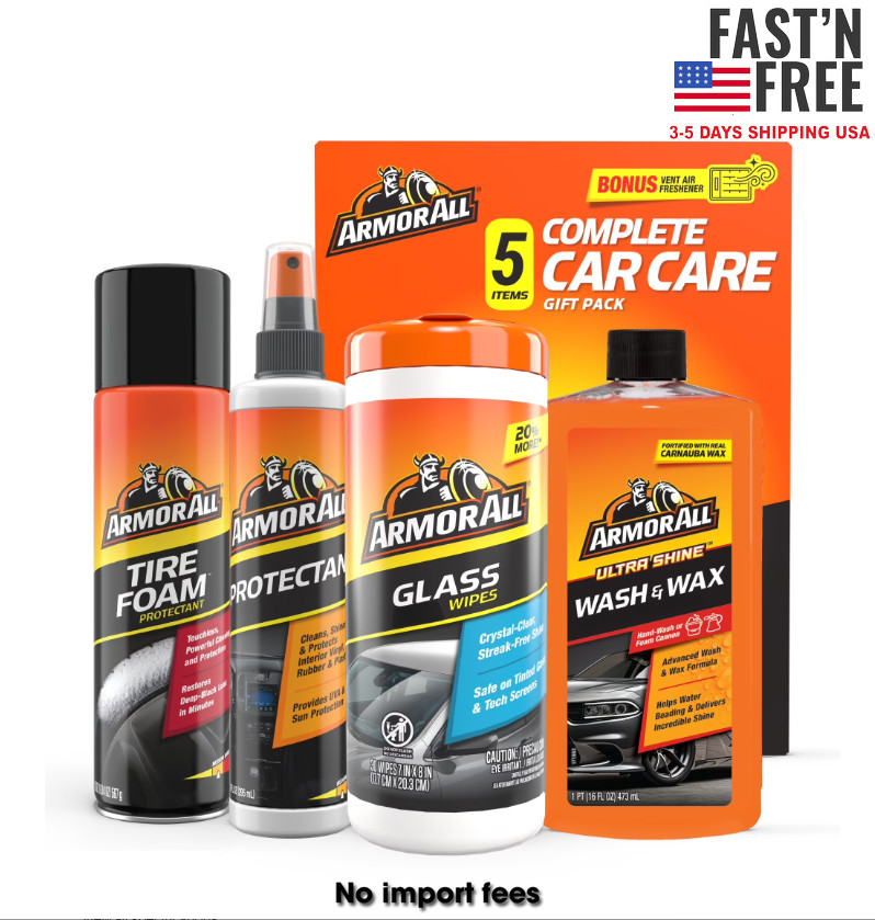 Armor All Complete Car Cleaning Care Kit for Car Detailing, 5 Pcs set
