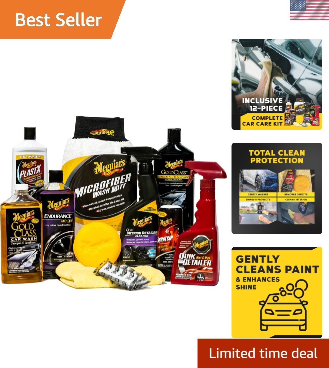 All-in-One Car Wash Kit – 12 Essentials for Interior and Exterior Detailing