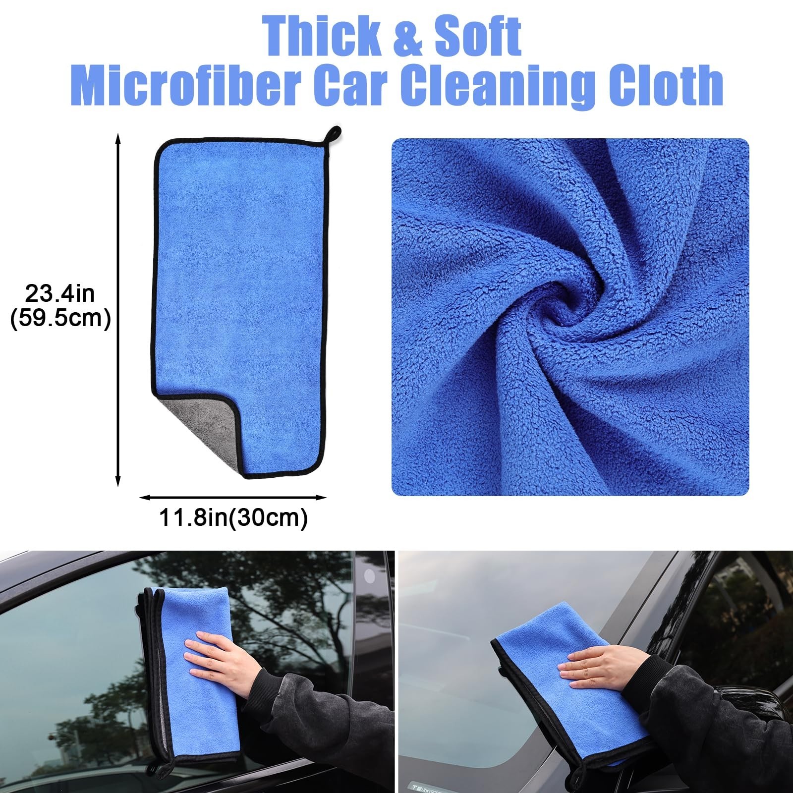 62″ Microfiber Car Wash Brush Set – Long Handle, Mitt, Sponge & Duster Kit