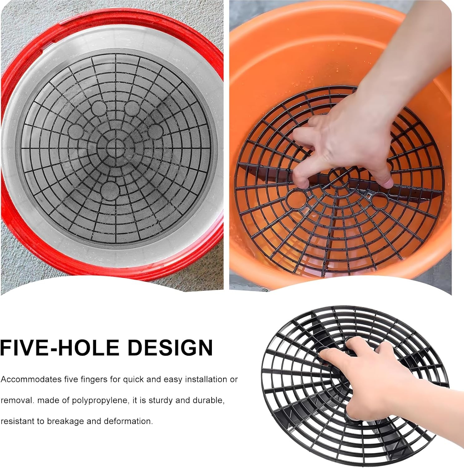 Car Wash Bucket Insert Grit Trap Filter Removes Dirt Debris, 12 Inch Color: Blac