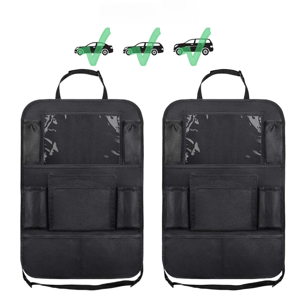 Car Seat Back Organizer 10 Storage Pockets with Touch Screen Tablet Holder