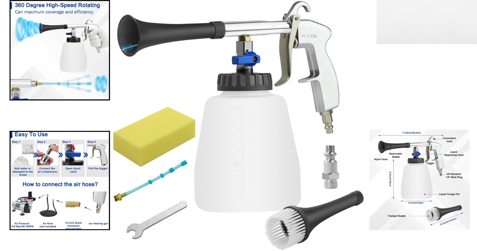 Professional Car Cleaning Gun: Lightweight & Durable with Water Spray Function