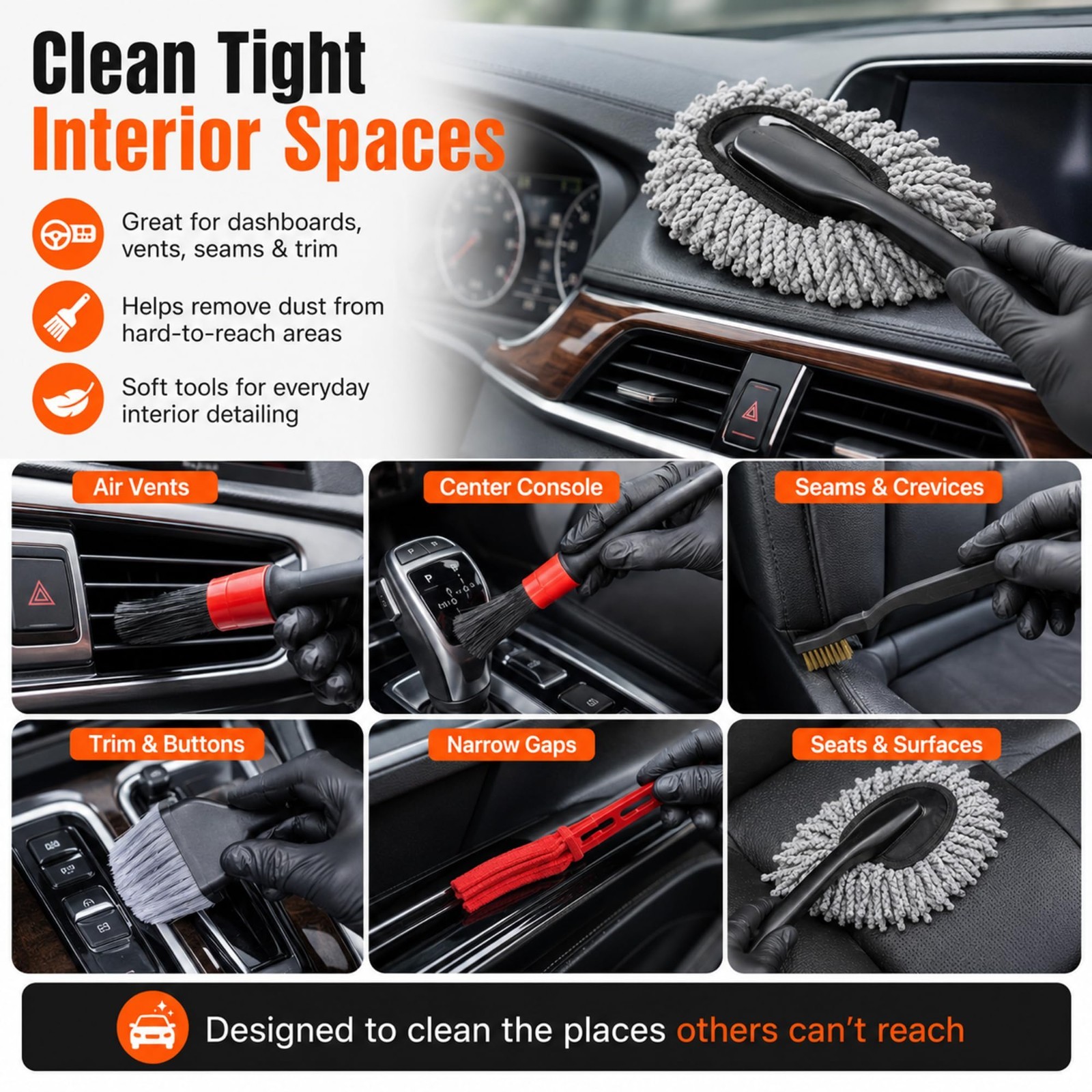 18-Piece Car Detailing Kit – Complete Interior & Exterior Cleaning Set, Brushes