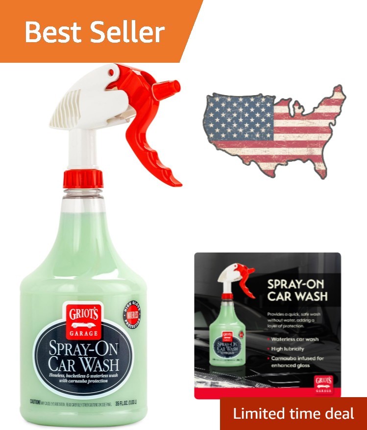 Ultimate 35oz Rinseless Car Wash Spray – Protects & Shines with Carnauba Wax