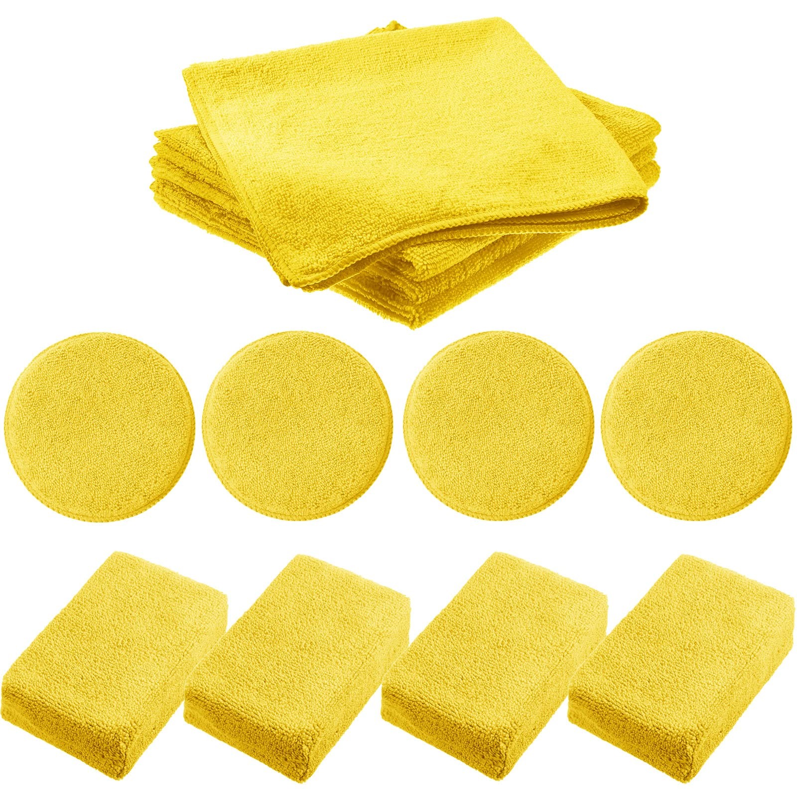 12 Pack Microfiber Applicator Pad Sponge for Car Include Yellow