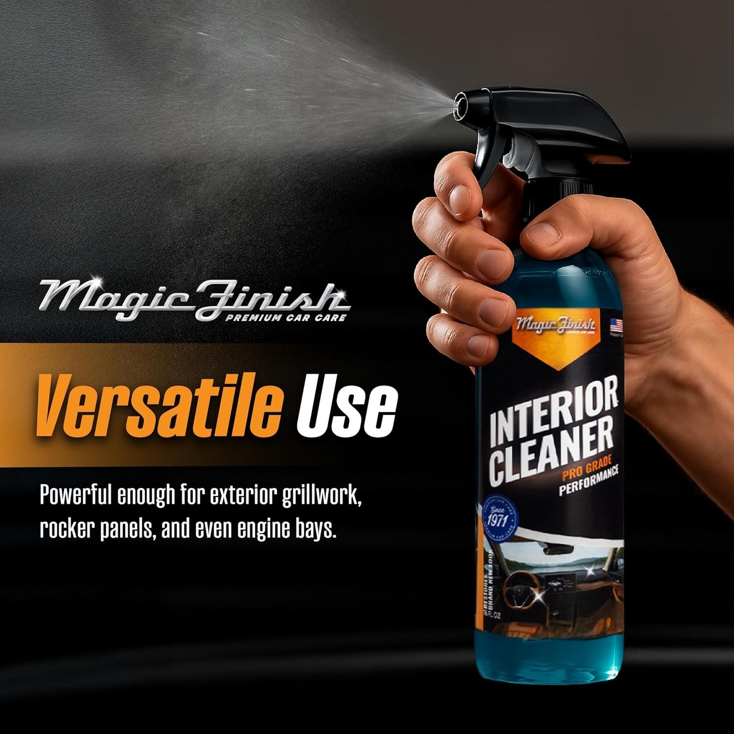 16 fl oz All-in-One Car Cleaner Spray – Non-Greasy Natural Finish for Interiors