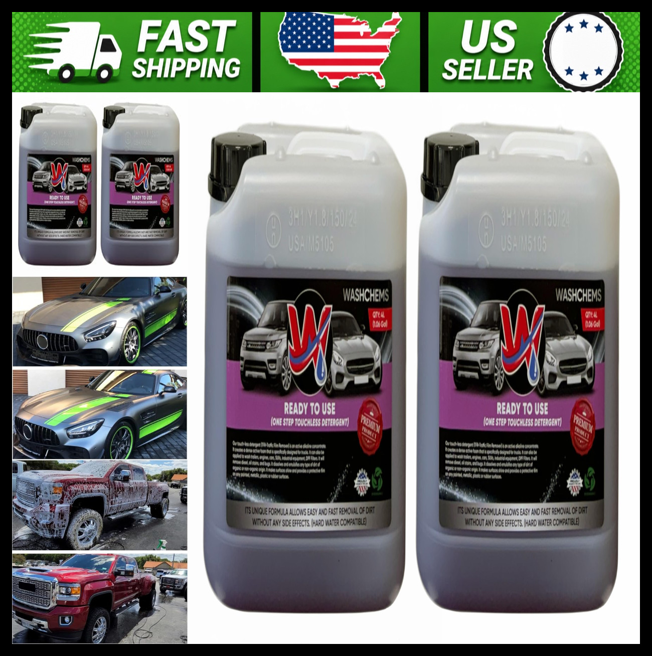 Foam Cannon Car Wash Shampoo 1 Gallon Ready to Use Commercial Grade