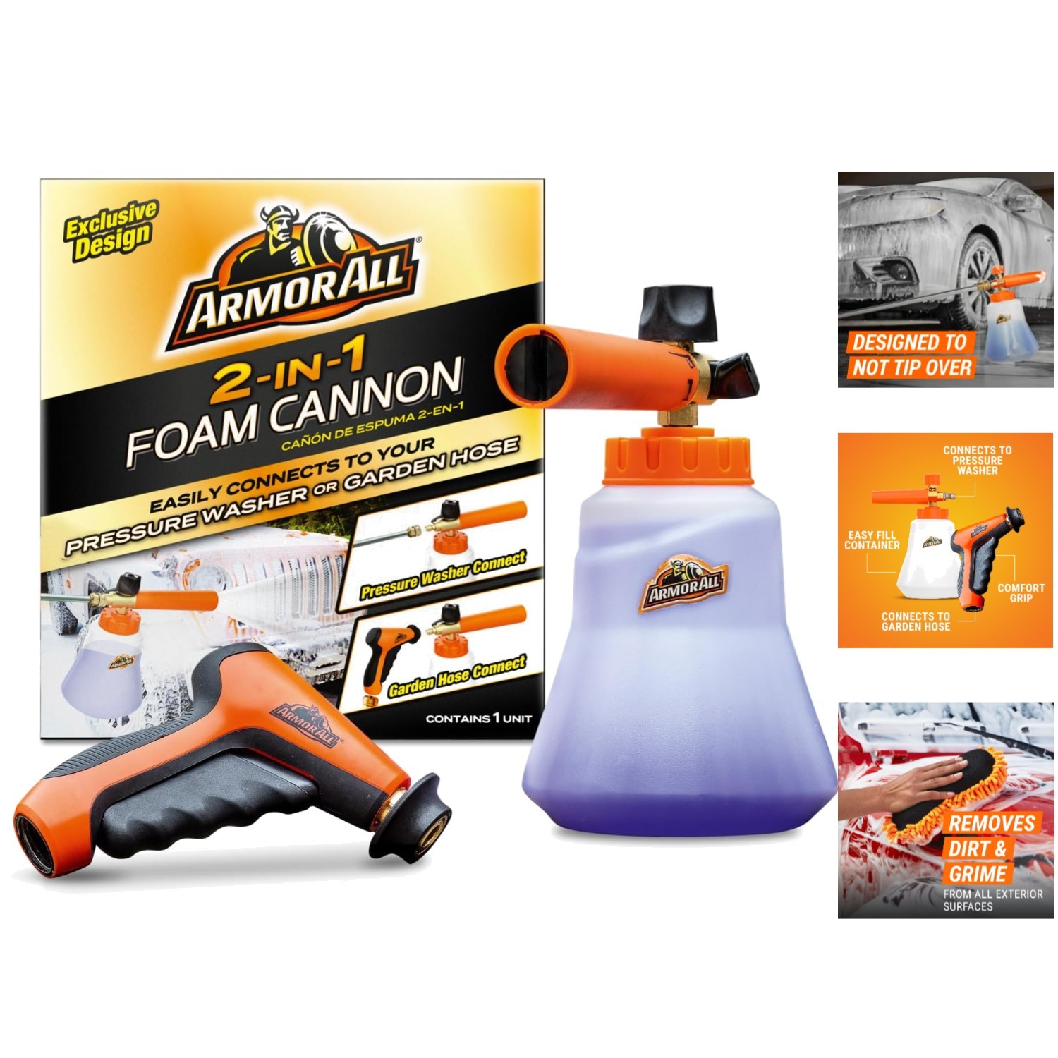 High-Foaming 2-in-1 Foam Cannon Kit: Essential Car Cleaning Kit for All Vehicles