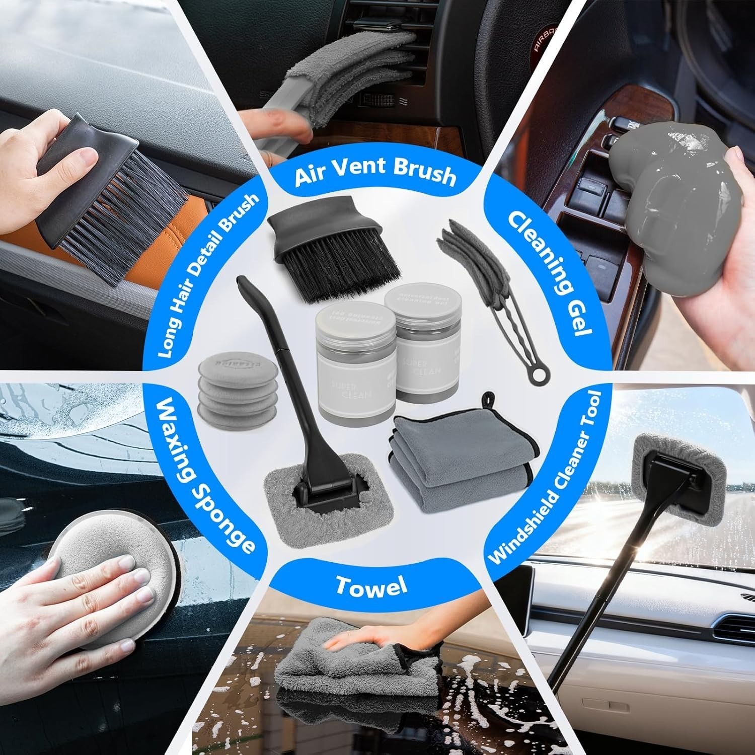 Car Wash Detailing Kit with Foam Gun, Car Cleaning Kit Set