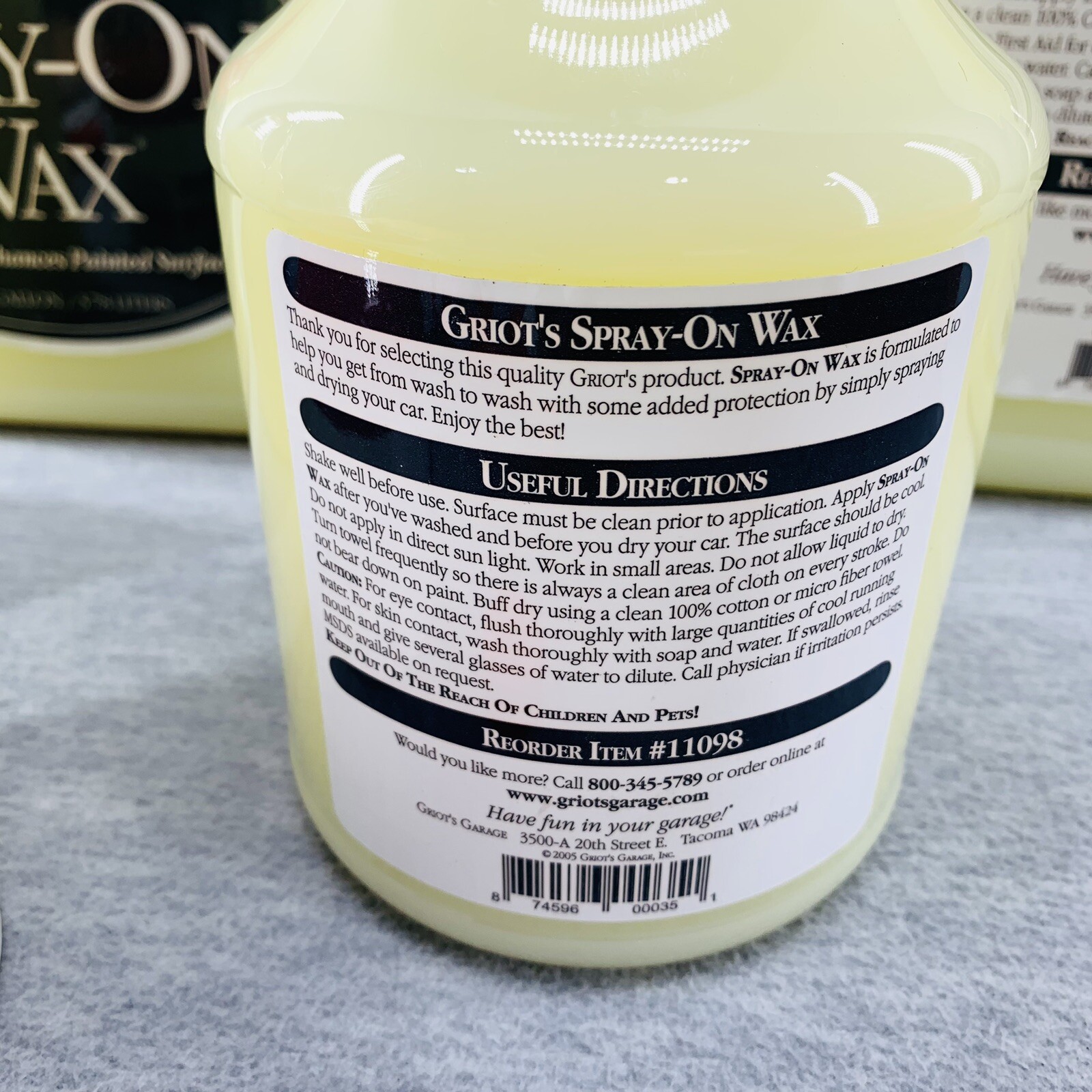 GRIOT’S CAR CARE – Spray-On Wax Kit # (11097 – 11098) Paint Cleaning Clay & More