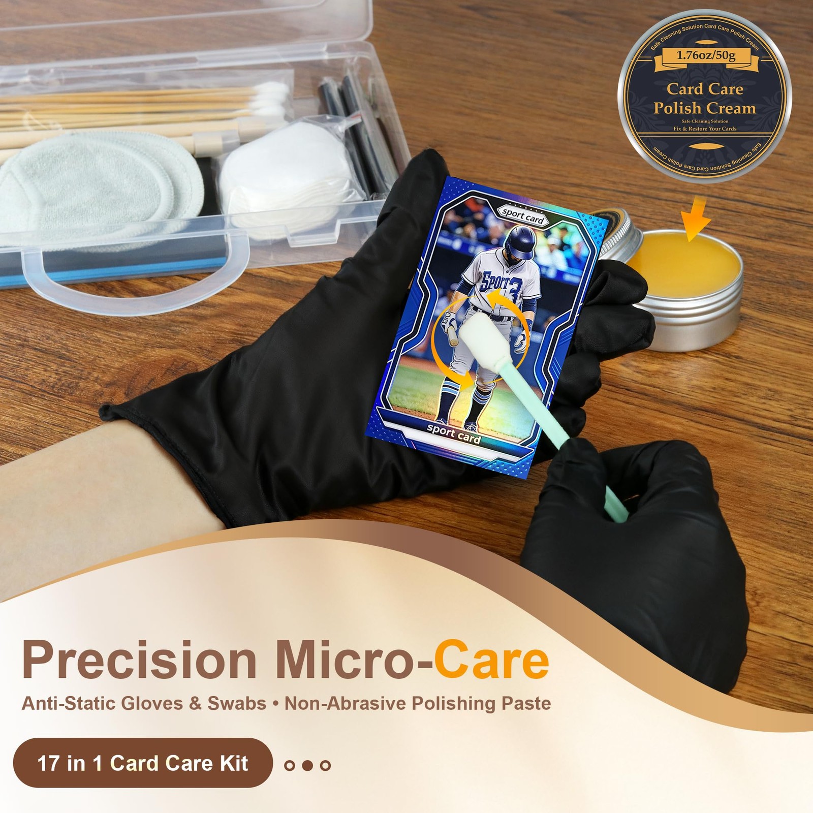 Trading Card Cleaning Kit Restoration Card Grading Polish Maintenance Tools 1…