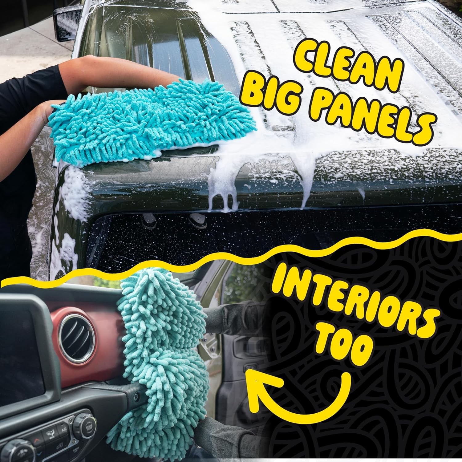 Chemical Guys – Big Noodle Grip & Glide 2-Handed Wash Mitt XL Wash Mitt
