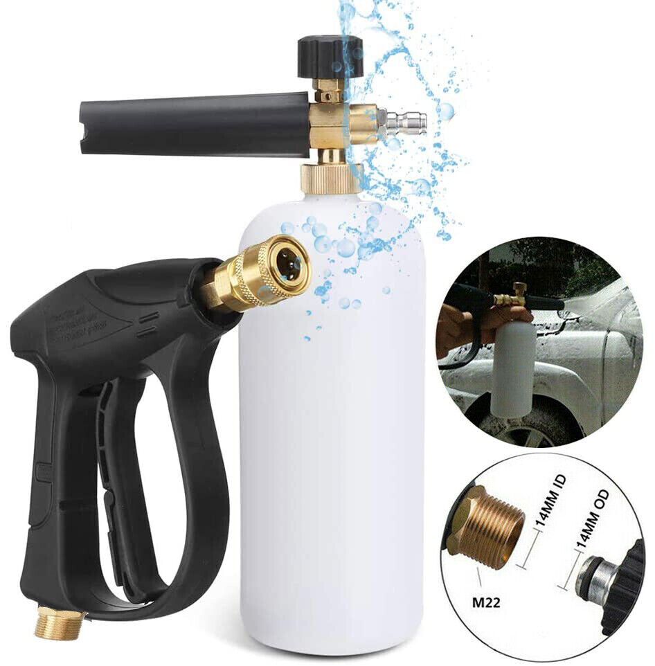1/4″ Snow Foam Washer Gun Car Wash Soap Lance Cannon Spray Pressure Jet Bottle