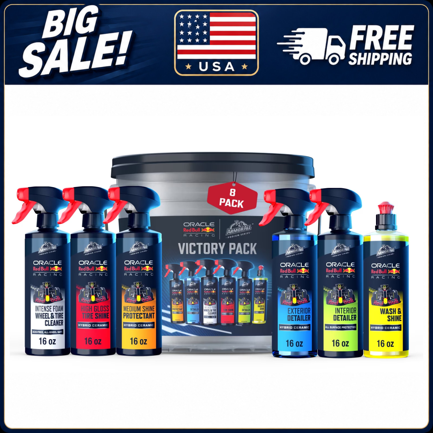 Armor All Podium Series Car Care Kit 8 Piece Detailing Set with Bucket