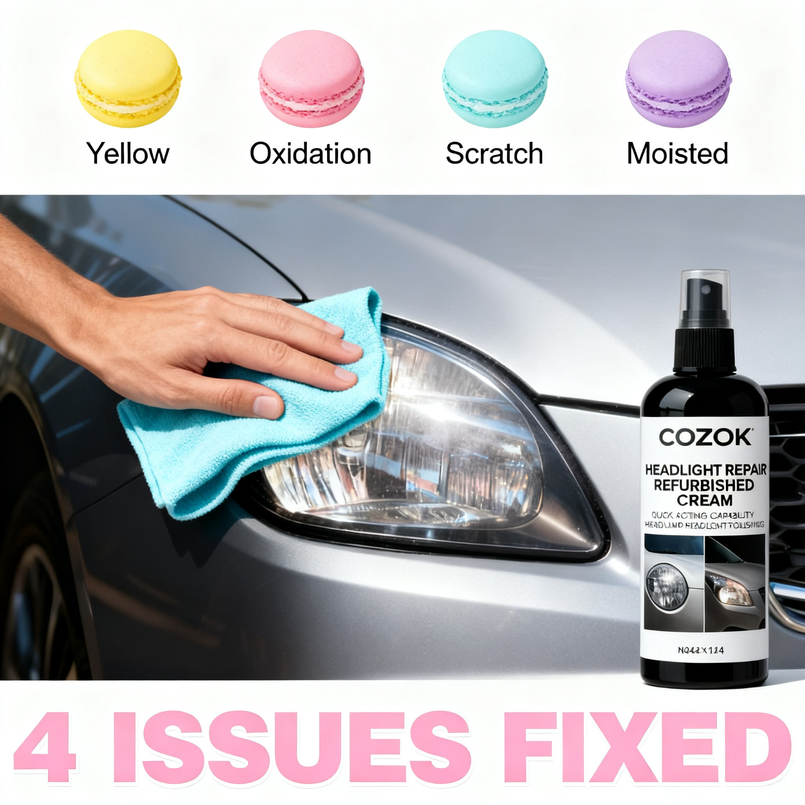 COZOK Classic Car Headlight Restorer – Gentle Cream Revives Vintage Lenses