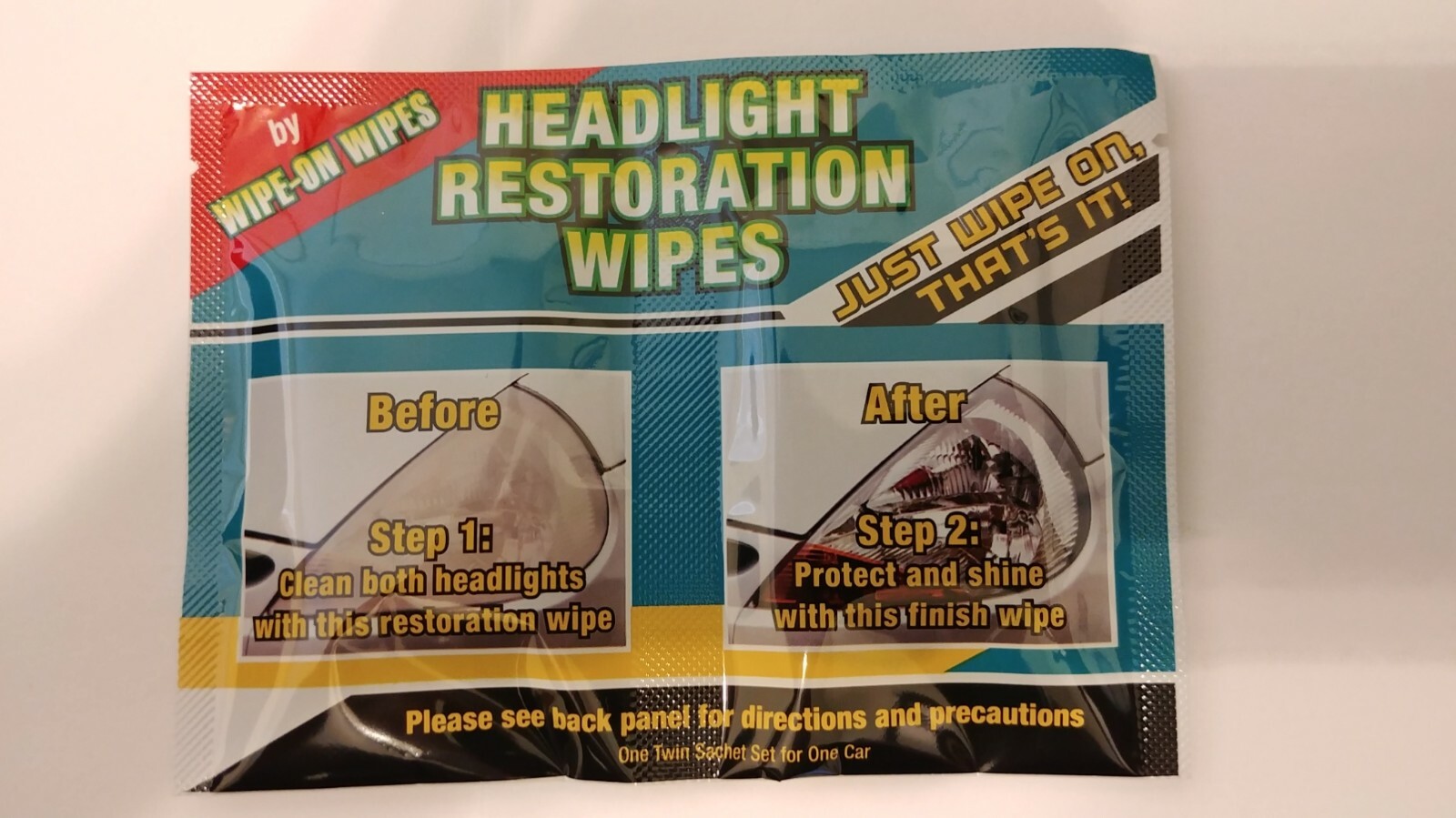 WIPE ON WIPES YELLOW OFF HEADLIGHT CLEANER VARIETY SET 6 HEADLIGHT LEATHER TRIM