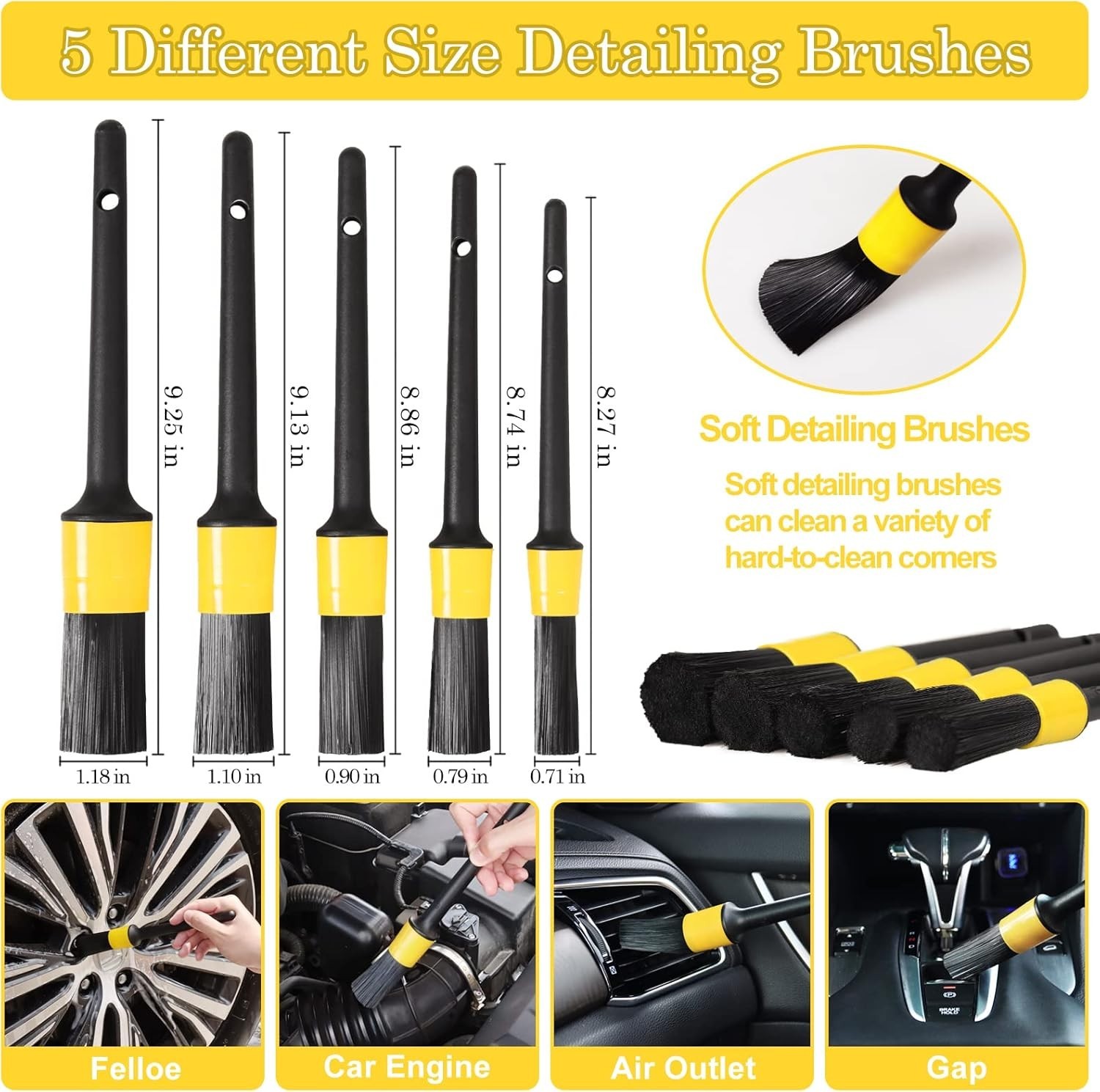 27Pcs Car Detailing Kit, Car Detailing Brush Set, Auto Detailing Drill Brush …