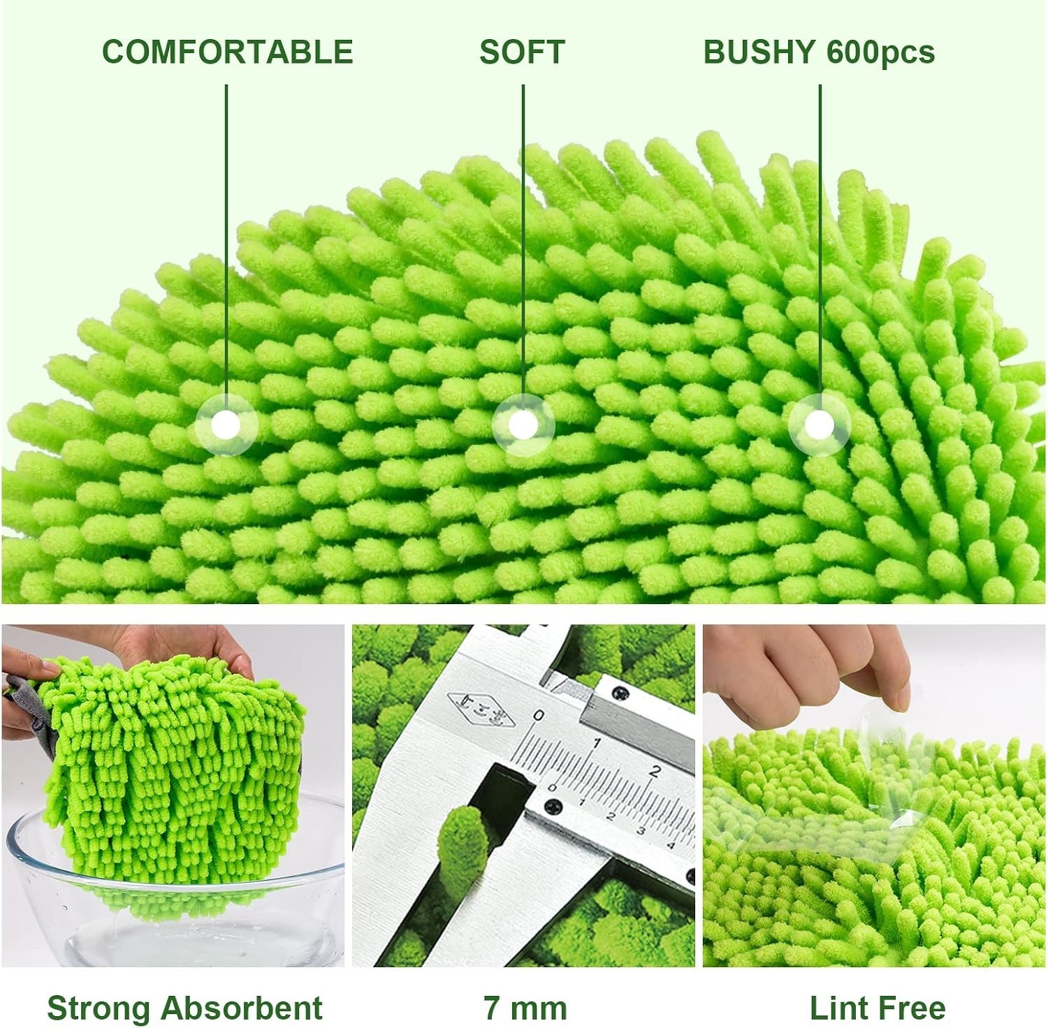 62″ Adjustable Car Wash Brush Kit with Chenille Microfiber for Scratch-Free S…