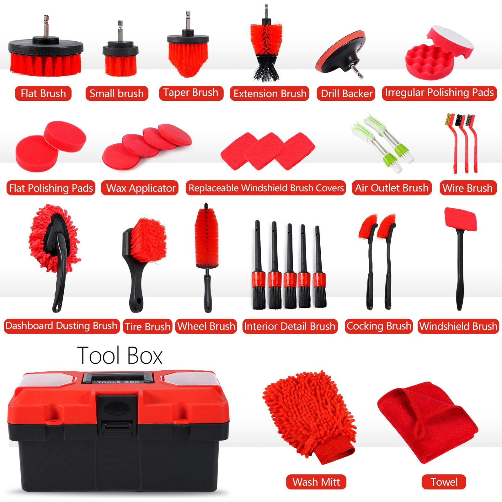 35Pcs Car Detailing Kit & Cleaning – Windshield Tool, Long…