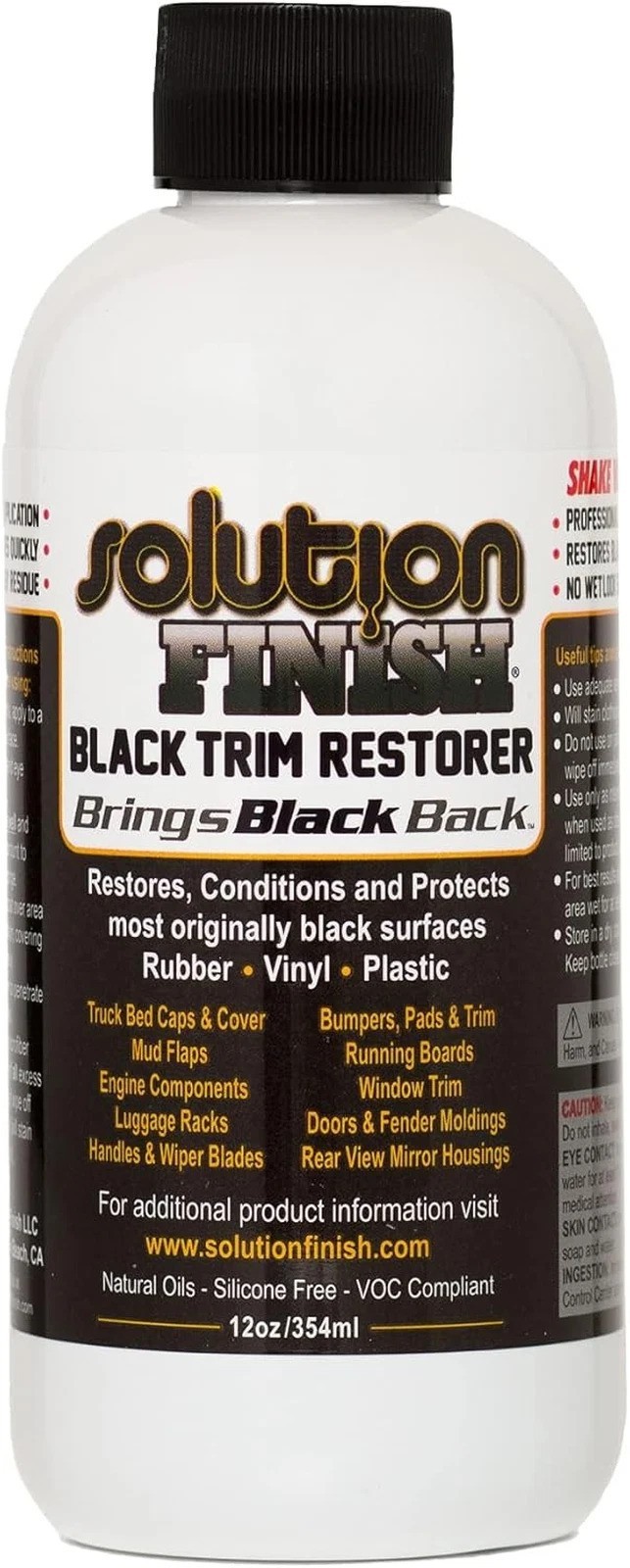 Black Plastic Vinyl Trim Restorer 12 oz for Car Truck Bumpers Mud Flaps Plastic