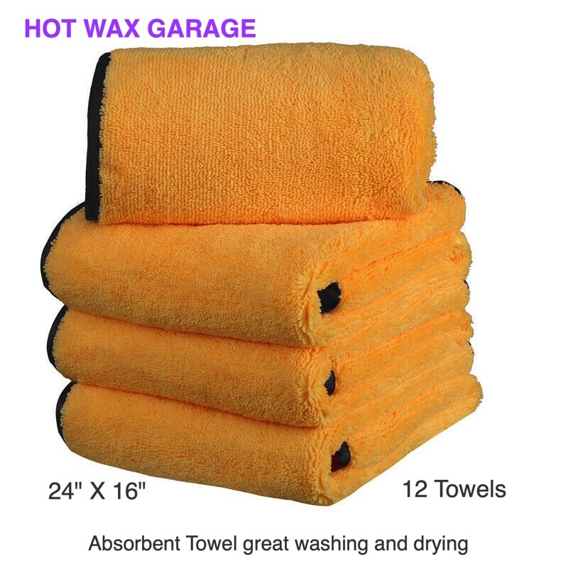 2 Car Wash Microfiber Towel Auto Cleaning Drying Silk Hemming Super Absorbent