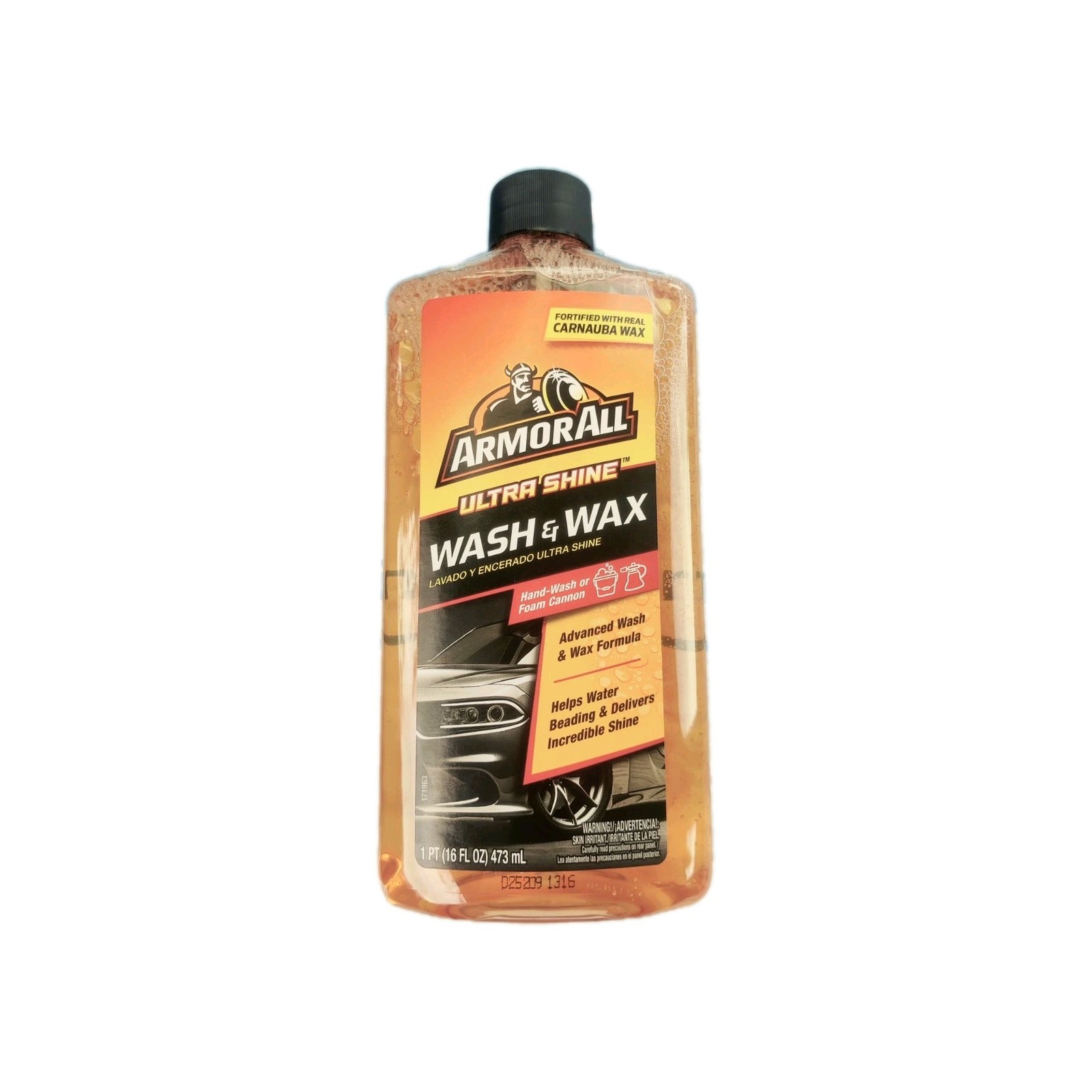 Armor All Ultra Shine Car Wash & Wax, 16oz – Carnauba Soap for Hand or Foam Wash
