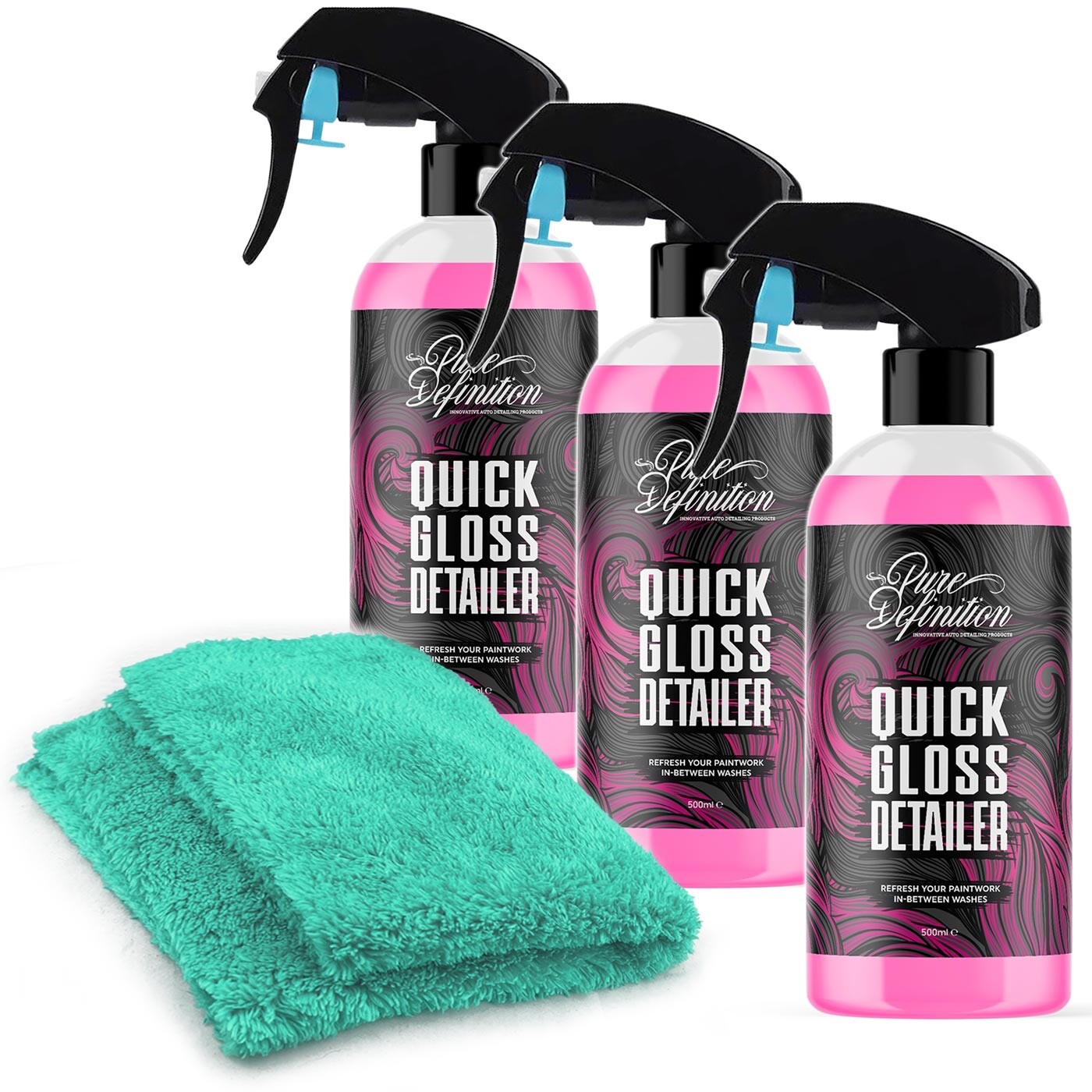 Car Quick Detailing Spray Detailer Kit Wax Microfibre Cloth Clay Lube Lubricant