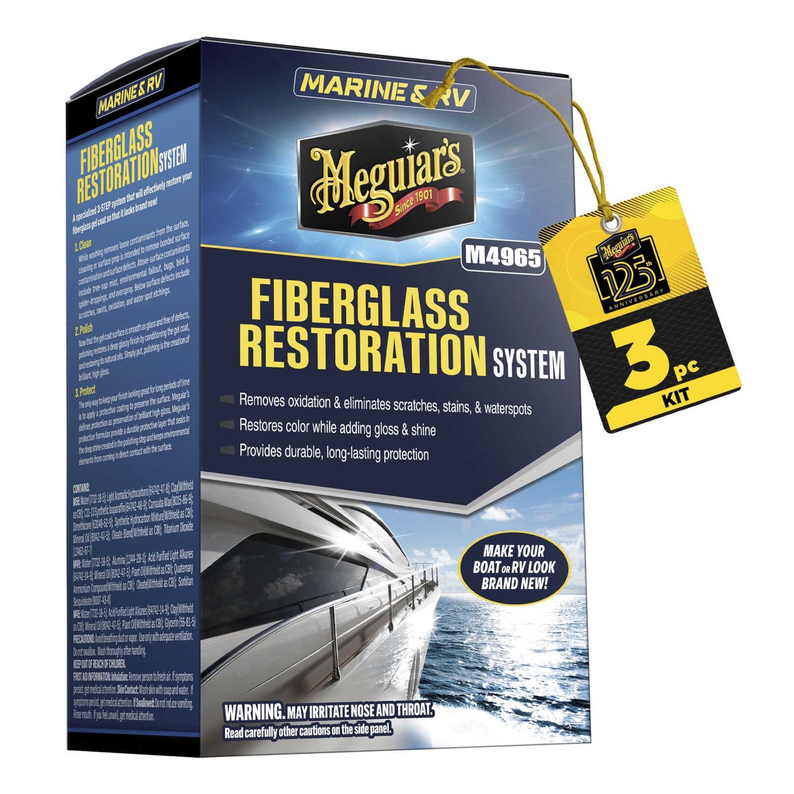 Meguiar’s M4965 Marine/RV Fiberglass Restoration 1 Count (Pack of 1), Factory