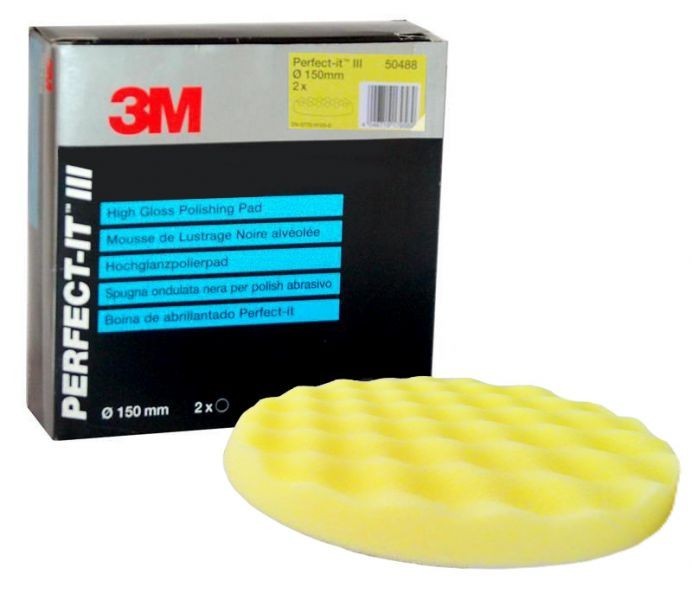 3M 50488 Yellow Wavy Sponge Buffer 150Mm 1 Piece